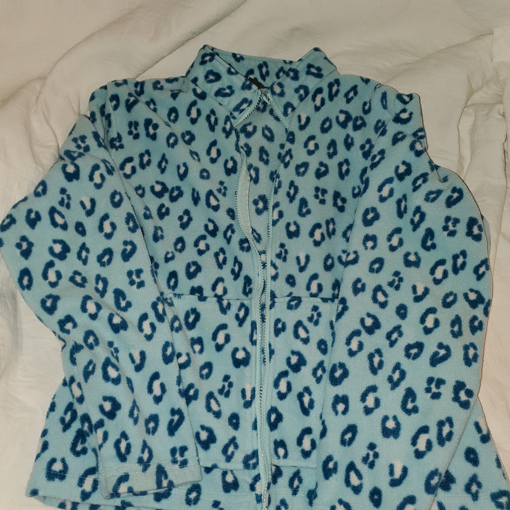 Youth 14/16 Eddie Bauer Blue Leopard Print Kids Jacket